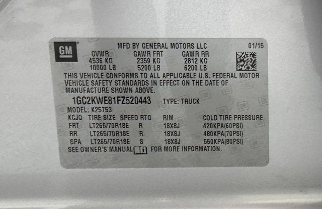 2015 Chevrolet Silverado 2500HD Built After Aug 14 LTZ