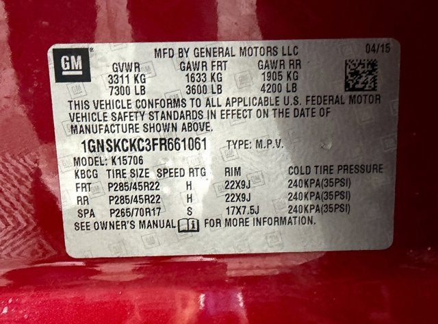 2015 Chevrolet Tahoe LTZ