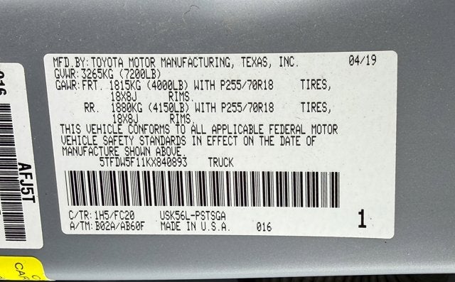 2019 Toyota Tundra 4WD SR5